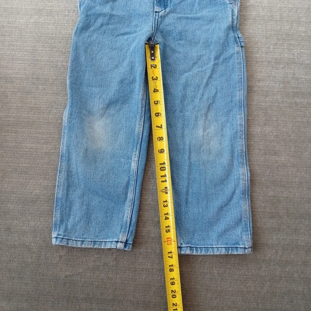 Dickies Dungarees Kids M Blue 26x24 Overalls Denim Carpenter Workwear Youth
